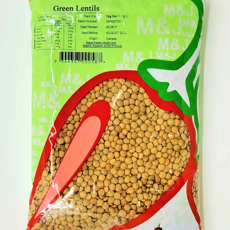 M&J GREEN LENTILS 1KG